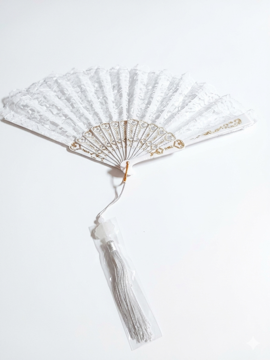 Tassled Lace Chinese Fan