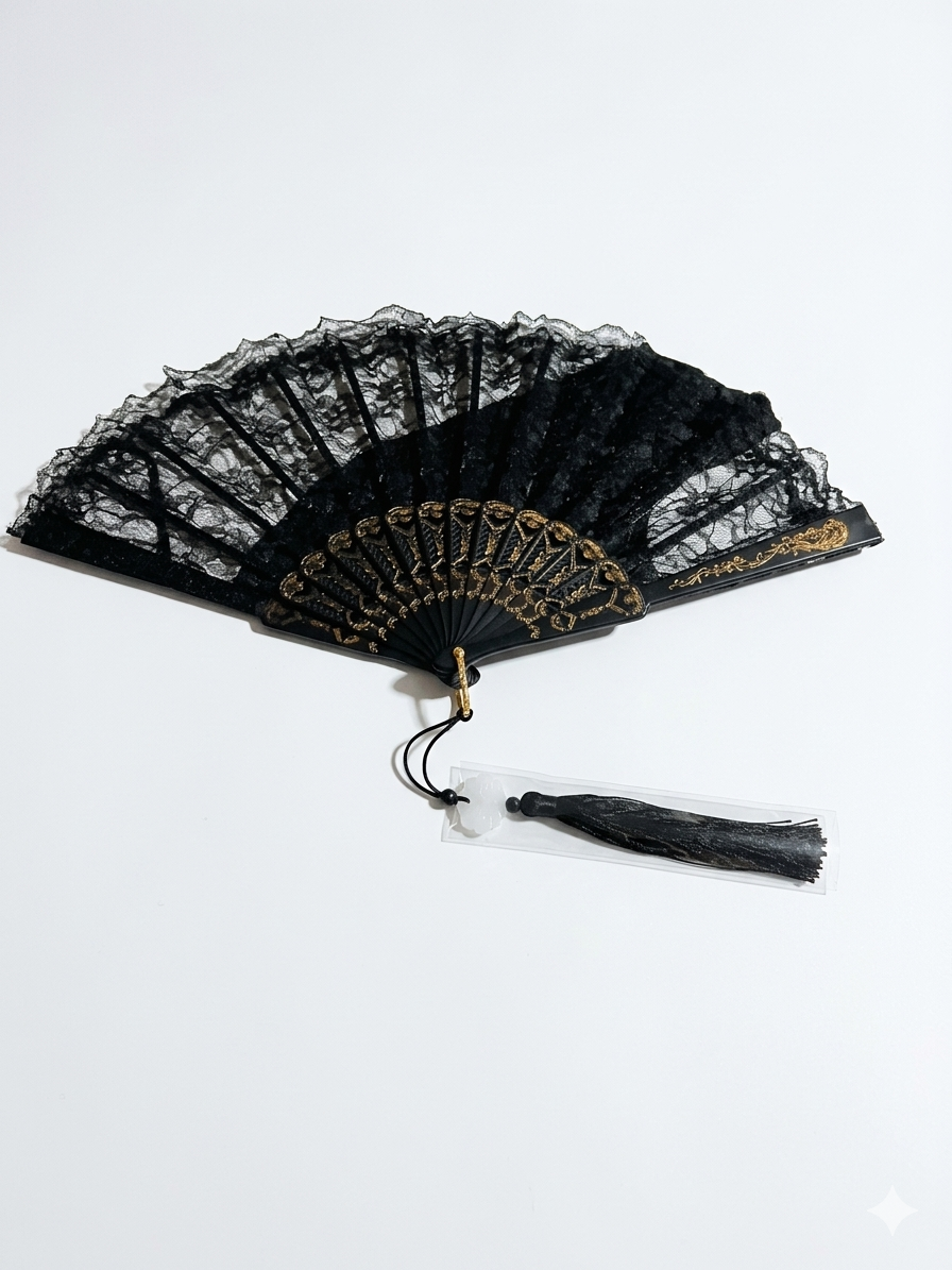 Chinese Lace Fan with Tassles
