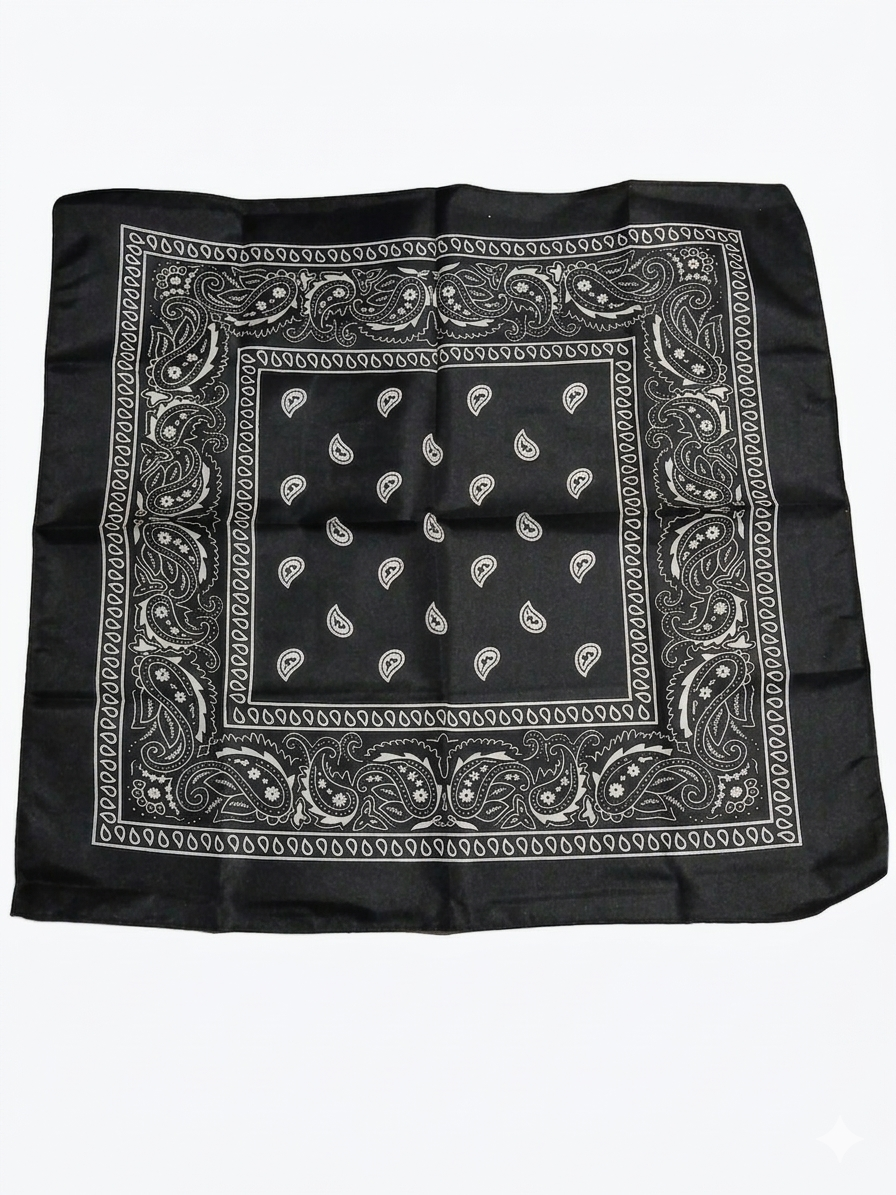 Black Paisley Bandana