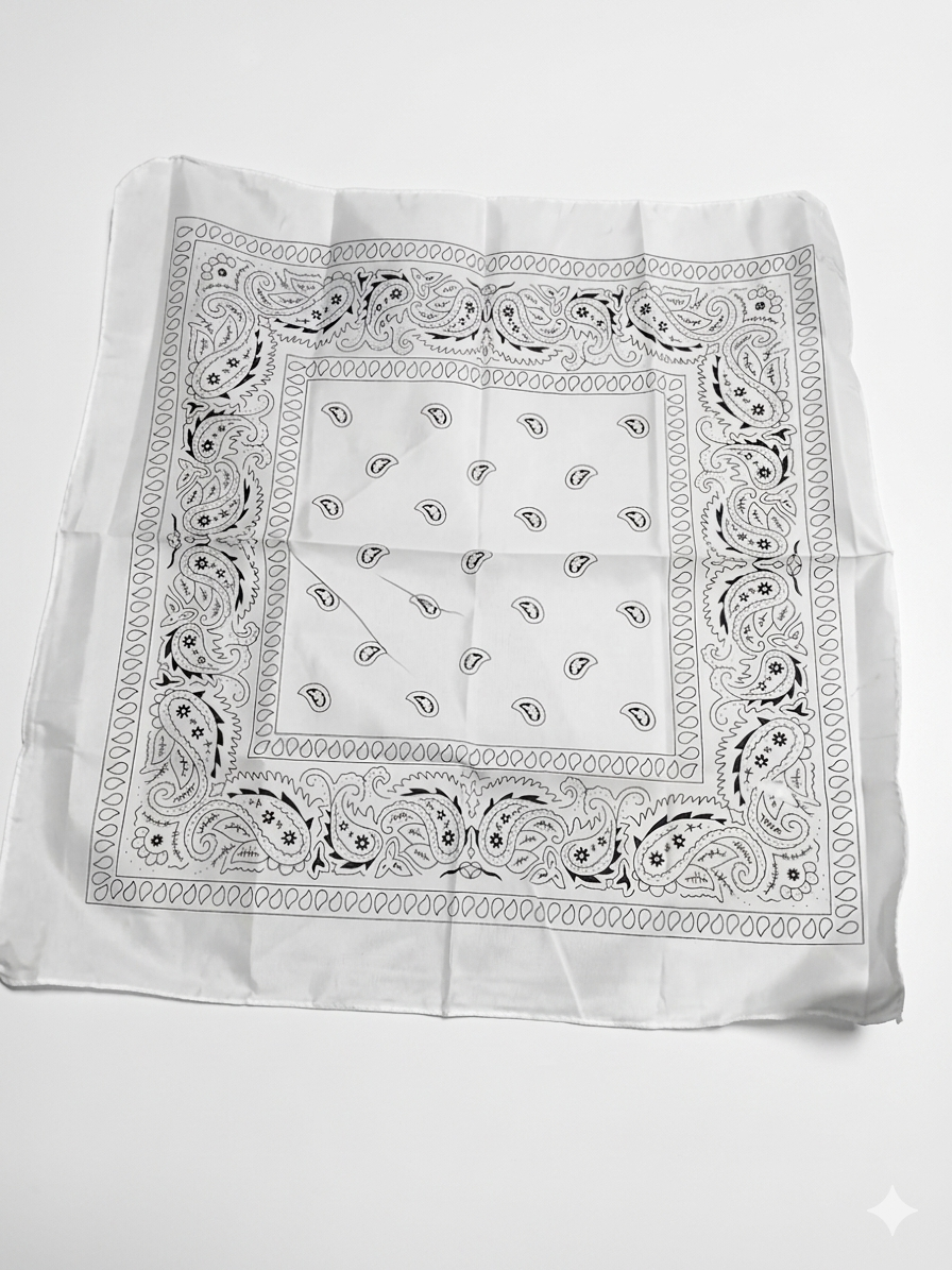 White Paisley Bandana