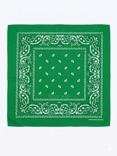 Green paisley bandana