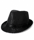 Black Glitter Fedora Hat